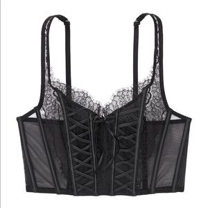 NWT Victorias Secret Size Small Black Lace Unlined Bra Top